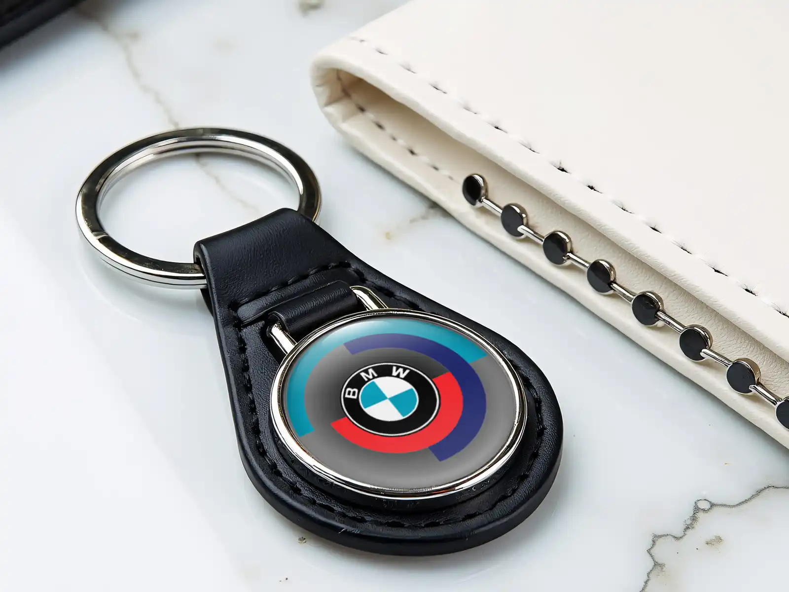 BMW Leather Key Ring Holder Keeps Keys Together